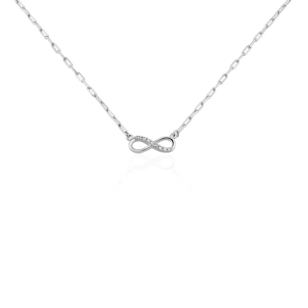 Collier Bastin Argent Blanc Oxyde De Zirconium