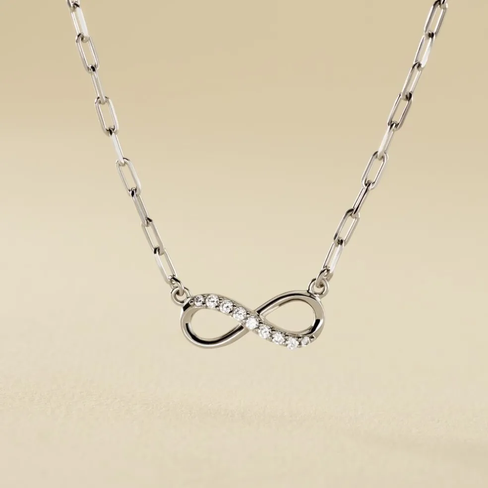 Collier Bastin Argent Blanc Oxyde De Zirconium