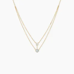 Collier Beauté Bleutée Or Jaune Topaze Oxyde De Zirconium