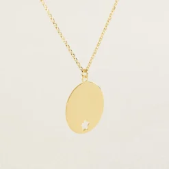 Collier Benedicte Message Or Jaune