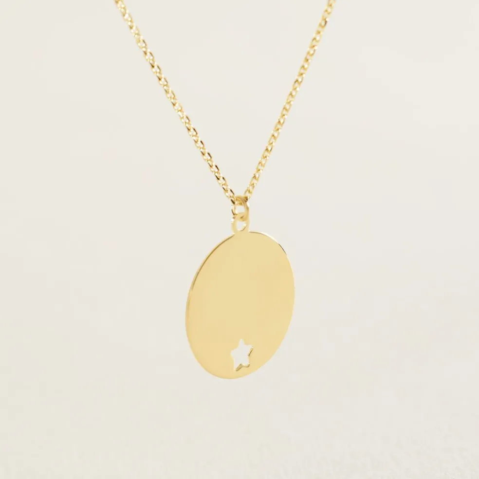 Collier Benedicte Message Or Jaune