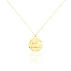 Collier Benedicte Message Or Jaune