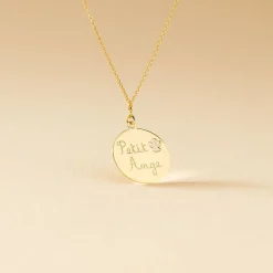 Collier Benedicte Message Or Jaune