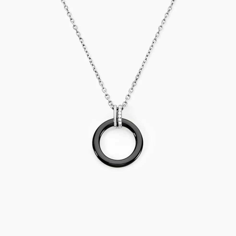 Collier Bertillianne Argent Blanc Céramique Et Oxyde De Zirconium
