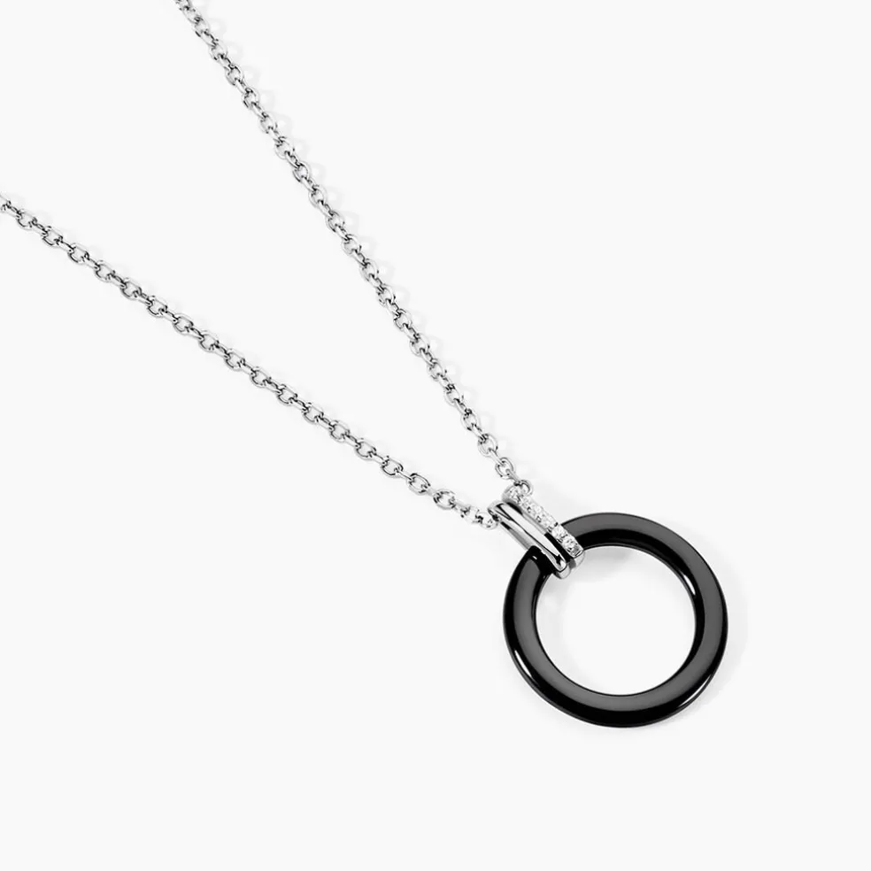 Collier Bertillianne Argent Blanc Céramique Et Oxyde De Zirconium