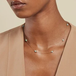 Collier Billy Or Jaune Turquoise