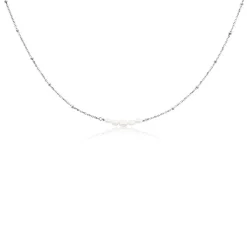 Collier Blaine Argent Blanc Perle De Culture