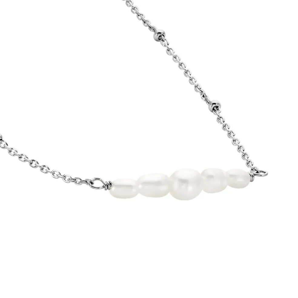 Collier Blaine Argent Blanc Perle De Culture