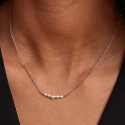 Collier Blaine Argent Blanc Perle De Culture