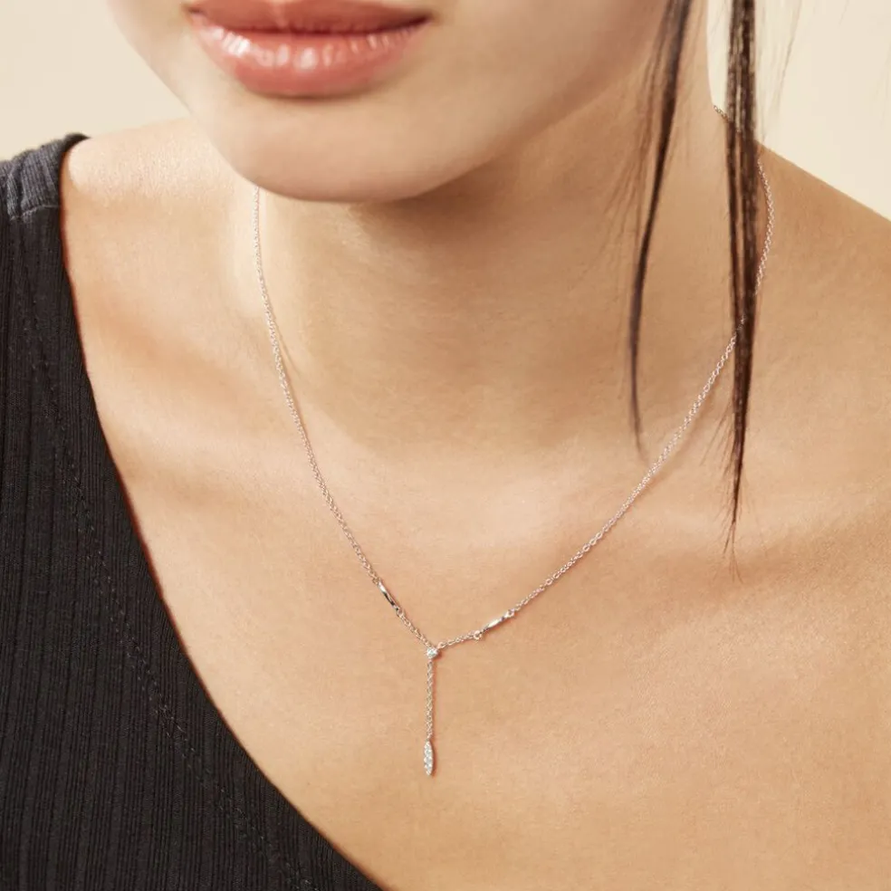 Collier Bormana Argent Blanc Oxyde De Zirconium