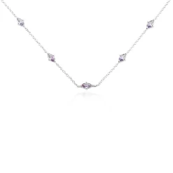 Collier Borya Argent Blanc Oxyde De Zirconium