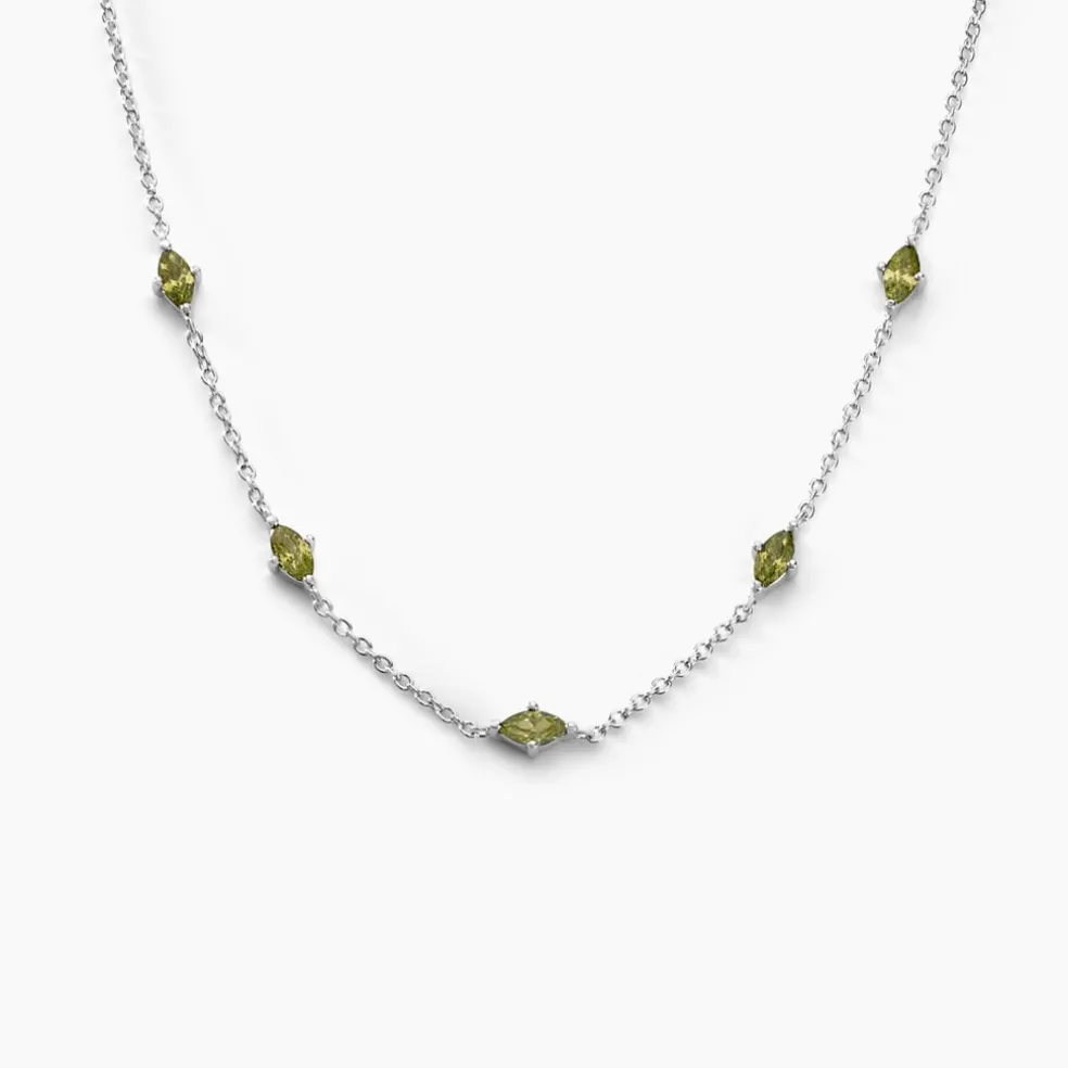 Collier Borya Argent Blanc Oxyde De Zirconium