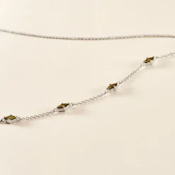 Collier Borya Argent Blanc Oxyde De Zirconium