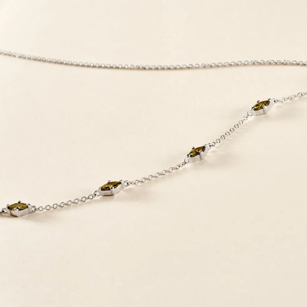 Collier Borya Argent Blanc Oxyde De Zirconium