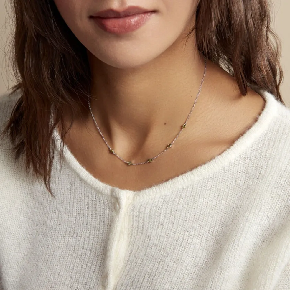 Collier Borya Argent Blanc Oxyde De Zirconium