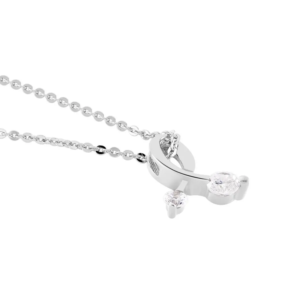 Collier Briaga Argent Blanc Oxyde De Zirconium