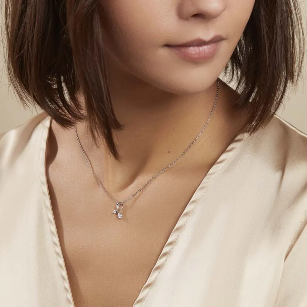 Collier Briaga Argent Blanc Oxyde De Zirconium