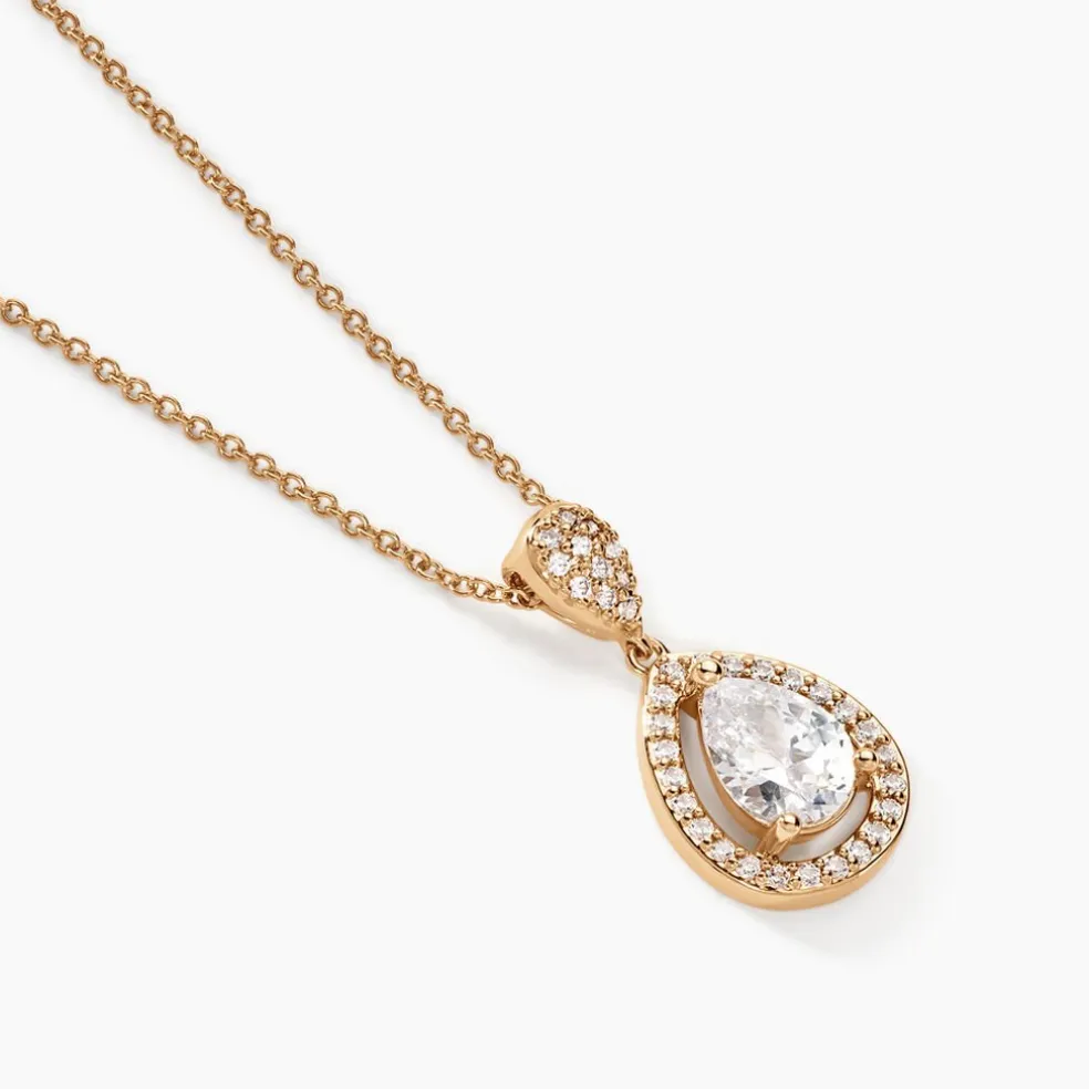 Collier Brigita Plaqué Or Jaune Oxyde De Zirconium