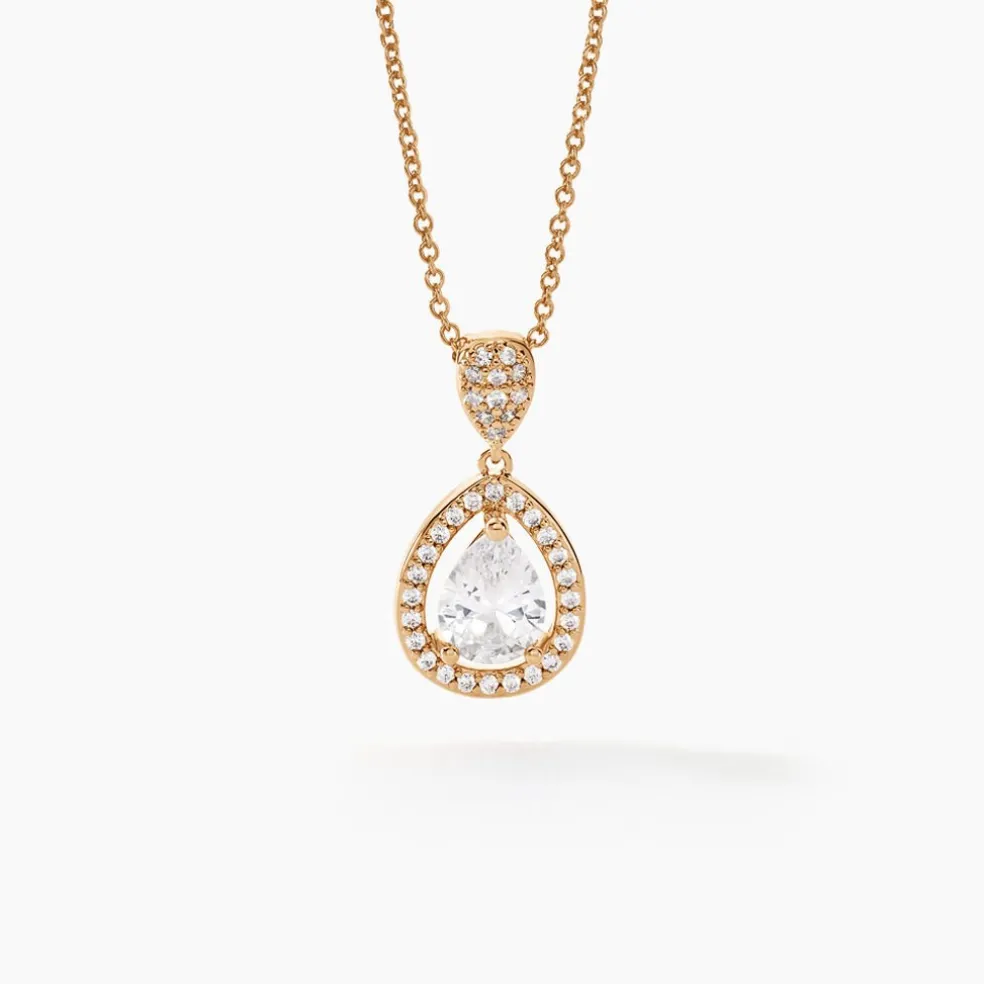 Collier Brigita Plaqué Or Jaune Oxyde De Zirconium