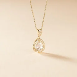 Collier Brigita Plaqué Or Jaune Oxyde De Zirconium