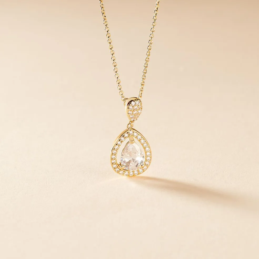 Collier Brigita Plaqué Or Jaune Oxyde De Zirconium