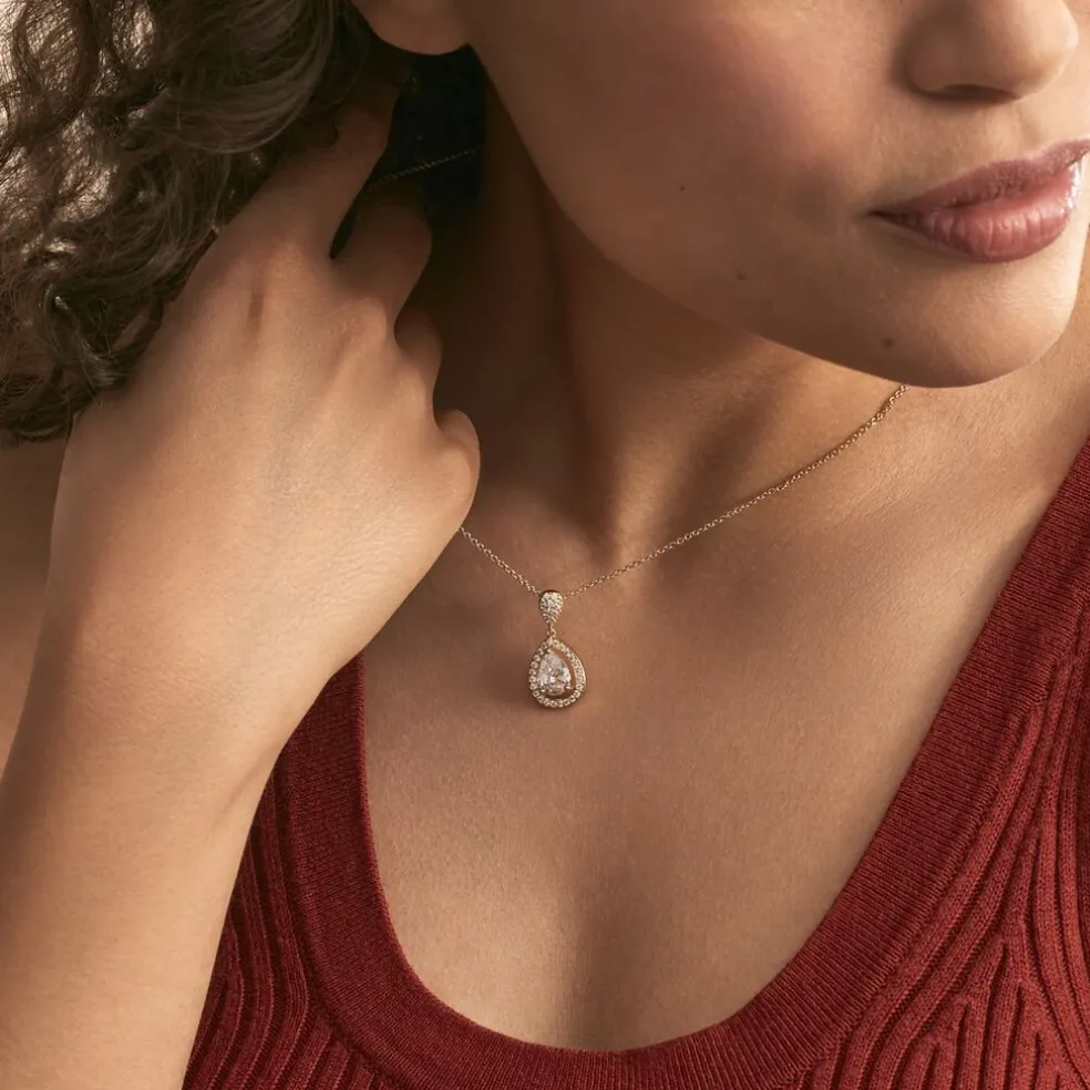 Collier Brigita Plaqué Or Jaune Oxyde De Zirconium