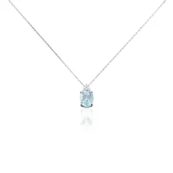 Collier Britney Or Blanc Topaze Et Oxyde De Zirconium