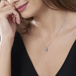 Collier Britney Or Blanc Topaze Et Oxyde De Zirconium