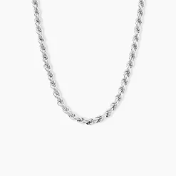 Collier Cacilda Maille Corde Argent Blanc