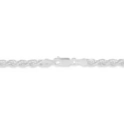 Collier Cacilda Maille Corde Argent Blanc