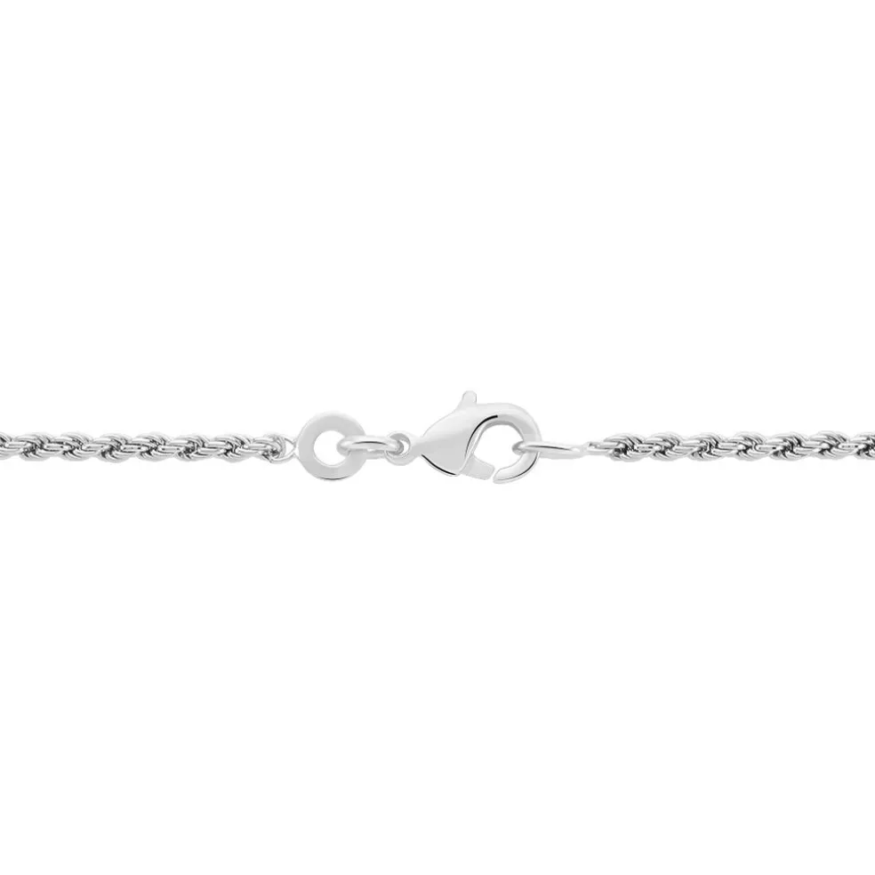 Collier Cacilda Maille Corde Argent Blanc