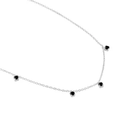 Collier Callias Argent Blanc Oxyde De Zirconium Noir