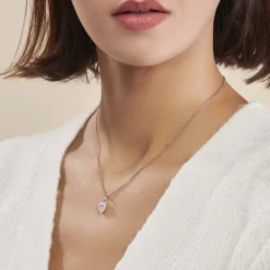 Collier Calvi Argent Blanc Oxyde De Zirconium