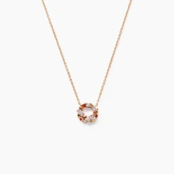 Collier Camelia Argent Rose Oxyde De Zirconium