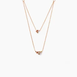 Collier Camelia Argent Rose Oxyde De Zirconium