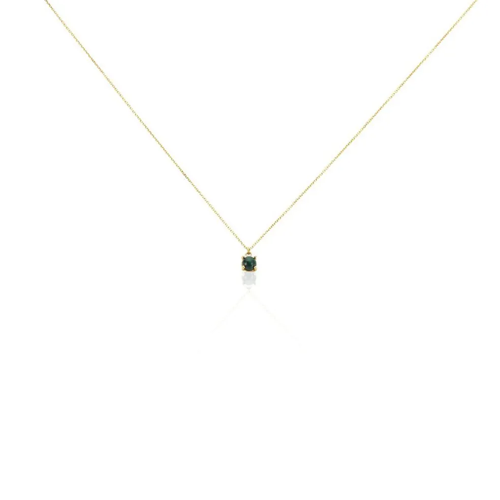 Collier Campsis Or Jaune Malachite
