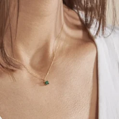 Collier Campsis Or Jaune Malachite