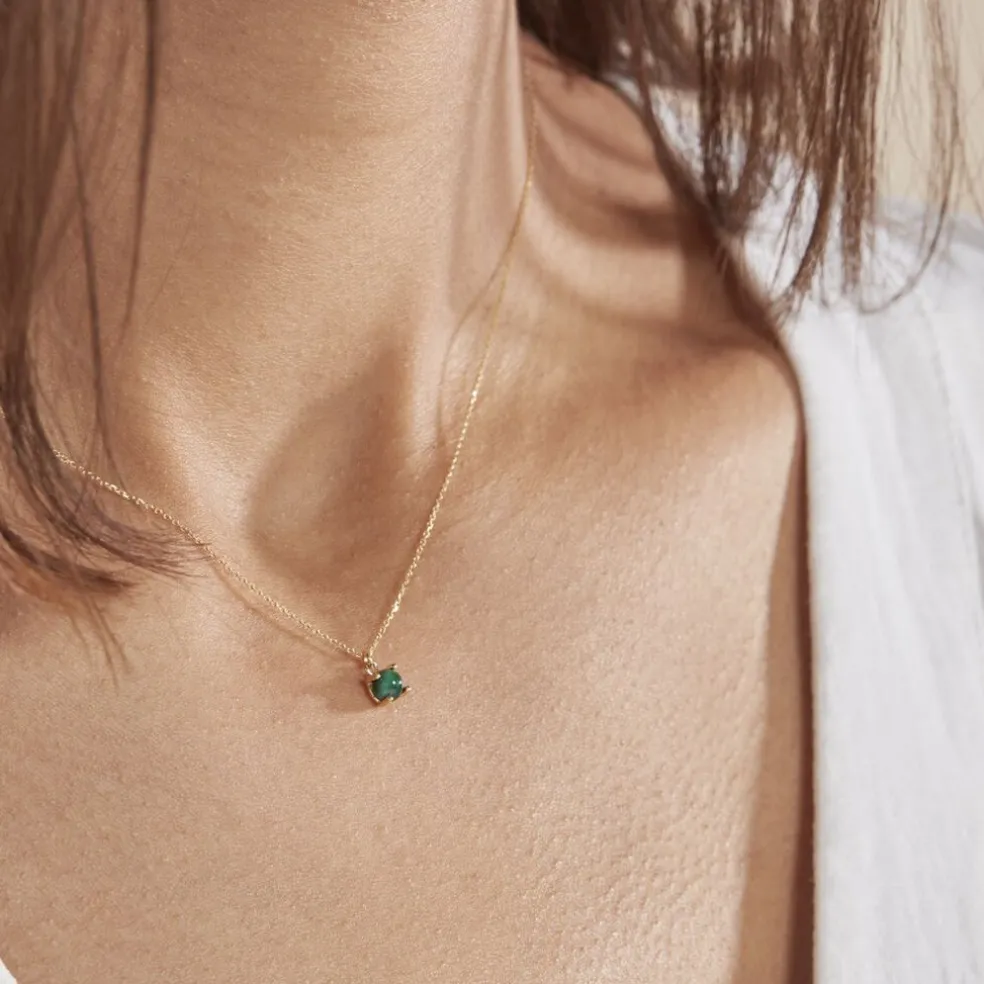 Collier Campsis Or Jaune Malachite