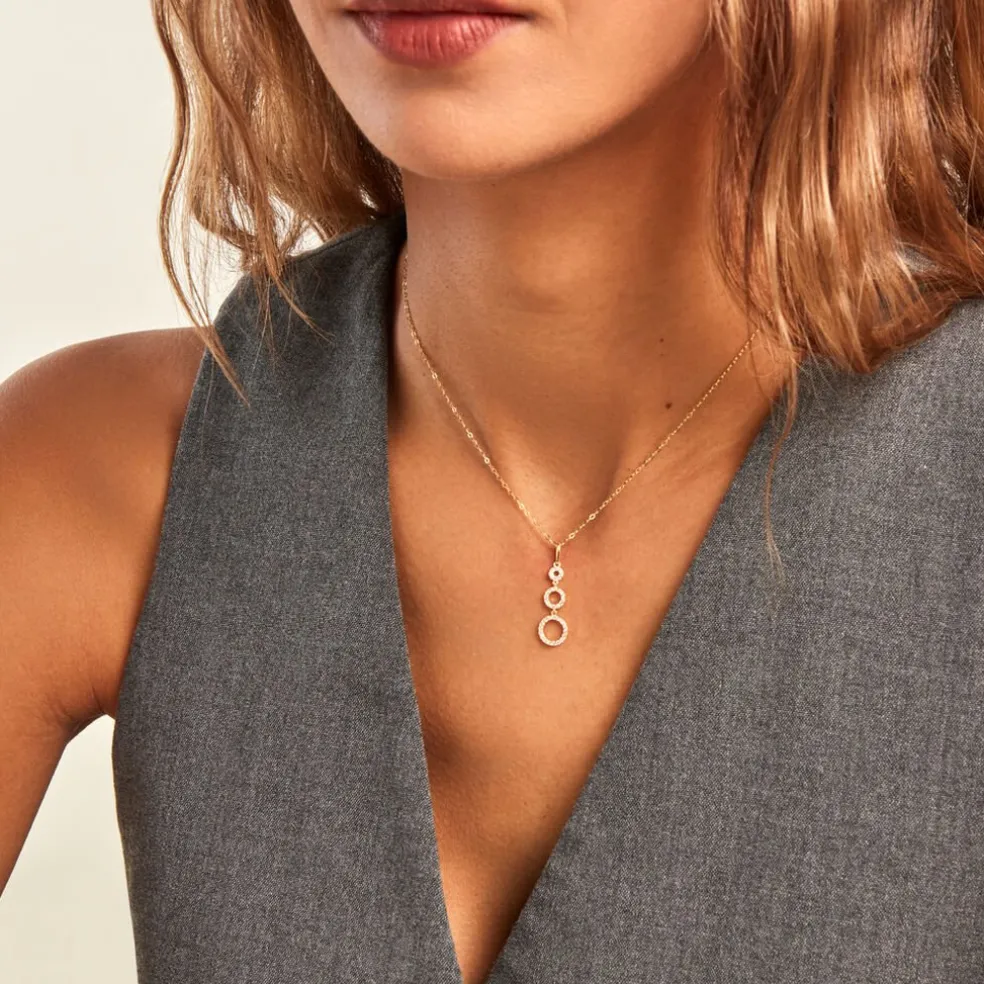 Collier Camron Or Jaune Oxyde De Zirconium