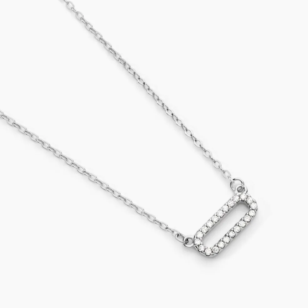 Collier Canelle Argent Blanc Oxyde De Zirconium