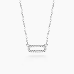 Collier Canelle Argent Blanc Oxyde De Zirconium