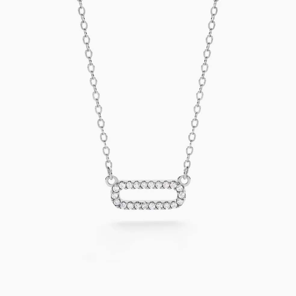 Collier Canelle Argent Blanc Oxyde De Zirconium