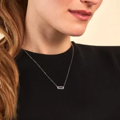 Collier Canelle Argent Blanc Oxyde De Zirconium