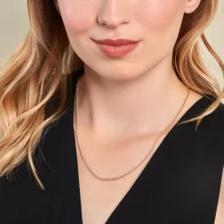 Collier Capucin Or Jaune Maille Marine Plate