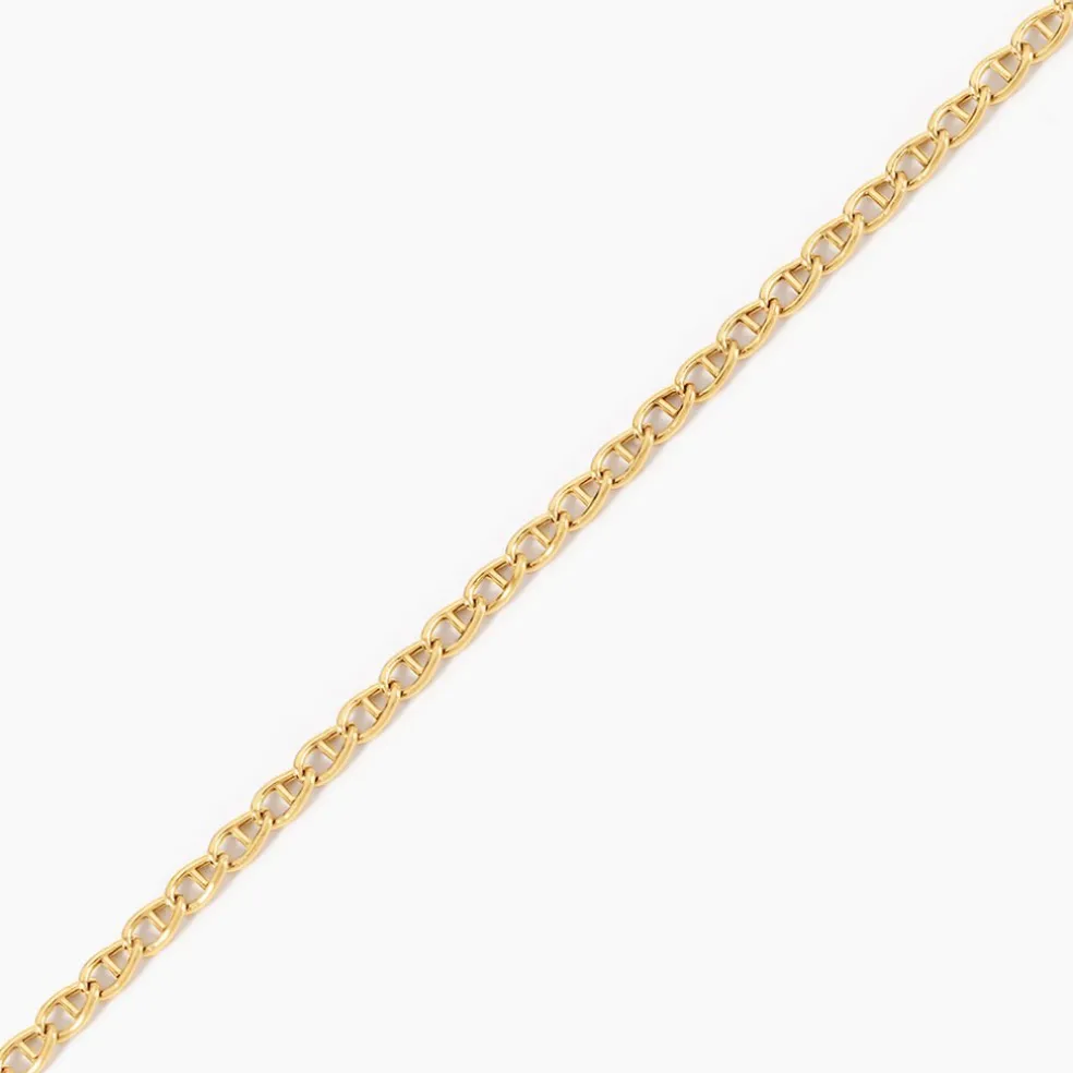 Collier Capucin Or Jaune Maille Marine Plate