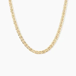 Collier Capucin Or Jaune Maille Marine Plate