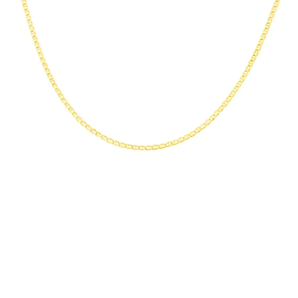 Collier Capucin Or Jaune Maille Marine Plate
