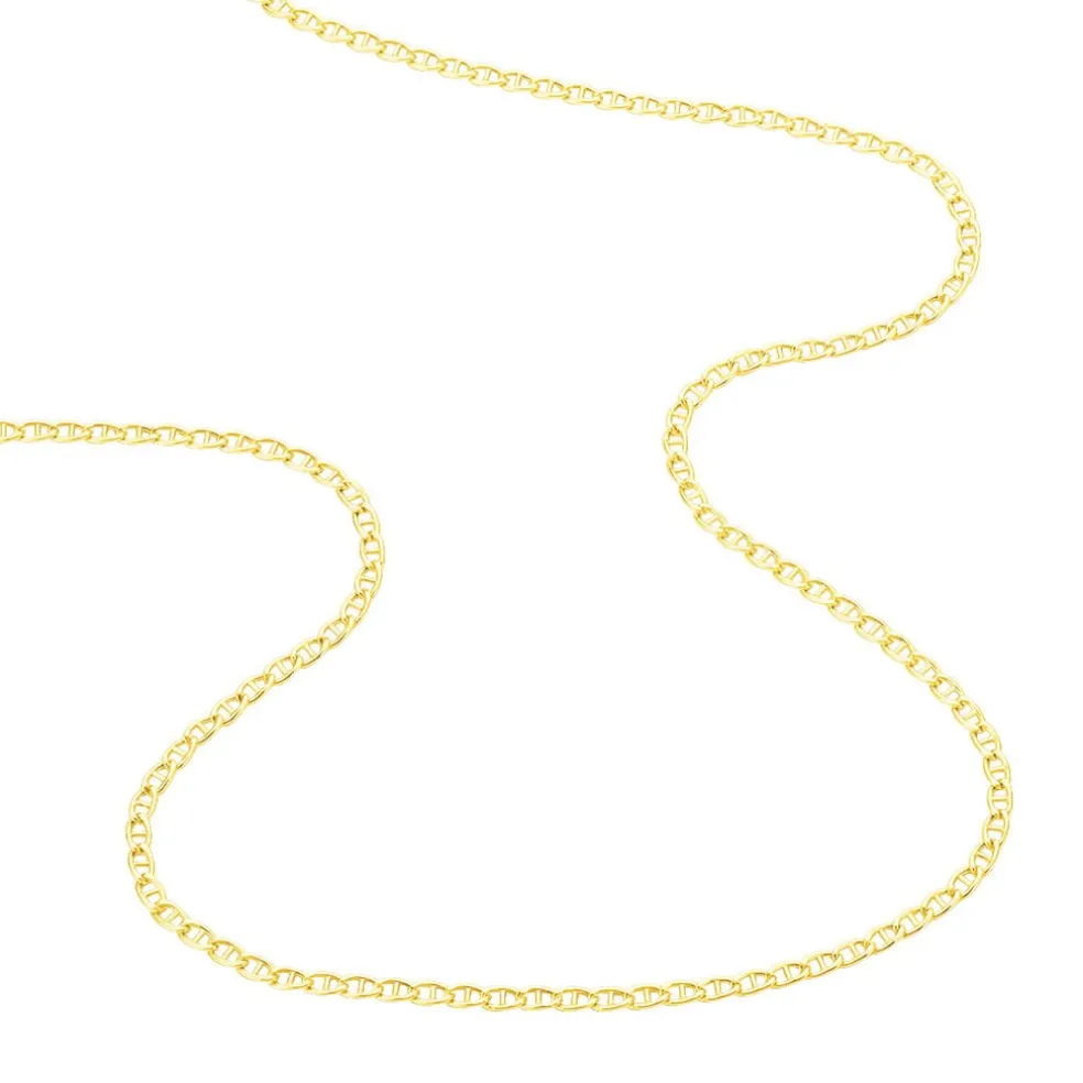 Collier Capucin Or Jaune Maille Marine Plate