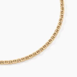 Collier Capucin Or Jaune Maille Marine Plate