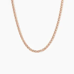 Collier Capucin Or Rose Maille Marine Plate
